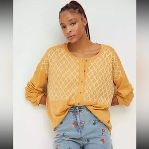 Free People We The Free Henley Embroidered Top